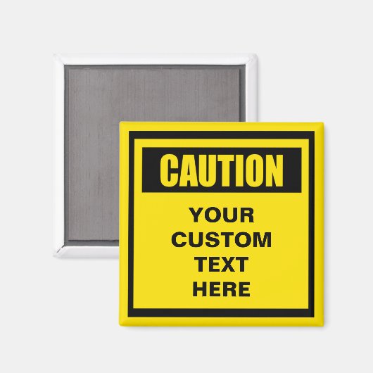 Waarschuwing Aangepaste magneet (Voorkant / Achterkant)