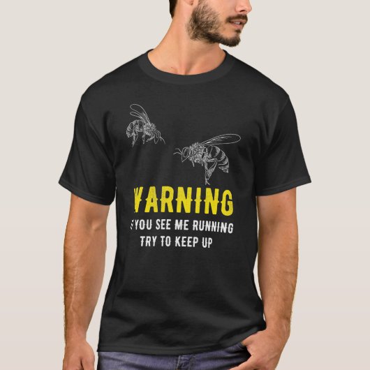 Waarschuwing Als je ziet dat ik werk probeer je bi T-shirt (Voorkant)