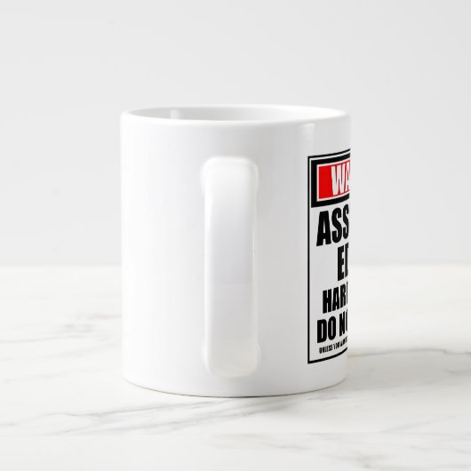 Waarschuwing assistent-editor op het werk extra grote beker (Achterkant)