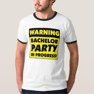 Waarschuwing: Bachelor Party in uitvoering T-shirt