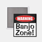 Waarschuwing Banjo Zone! Funny Musical Joke Magneet (Voorkant / Achterkant)