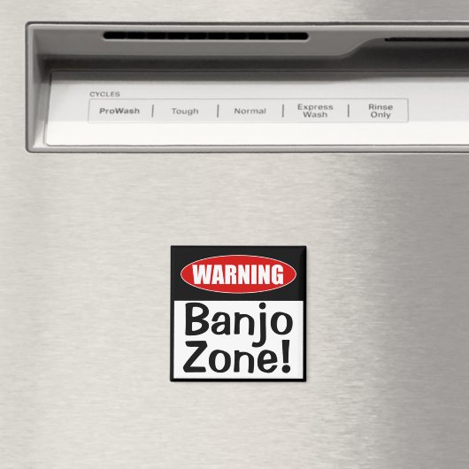 Waarschuwing Banjo Zone! Funny Musical Joke Magneet (Insitu (Vaatwasser))