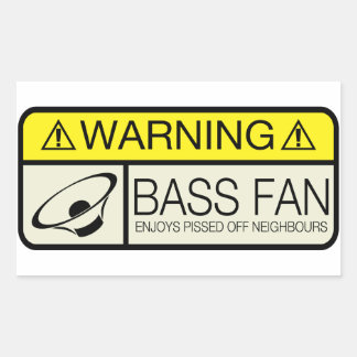Waarschuwing Bass Fan! Rechthoekige Sticker