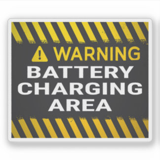 Waarschuwing Batterij Oplaadgebied Sticker
