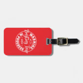 Waarschuwing Besties Trip in uitvoering Wit op Roo Bagagelabel (Voorkant horizontaal)