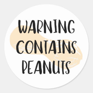 Waarschuwing Bevat pinda's allergeen label pinda