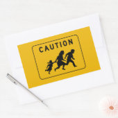 Waarschuwing bij oversteken, verkeerswaarschuwings rechthoekige sticker (Envelop)