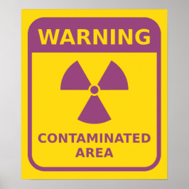 Waarschuwing bij straling poster