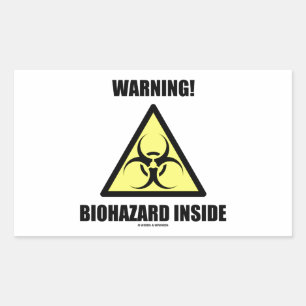 Waarschuwing! Biohazard Inside (Signage Humor) Rechthoekige Sticker