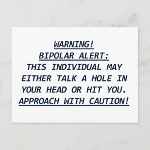 WAARSCHUWING-BIPOLAR ALERT4 BRIEFKAART