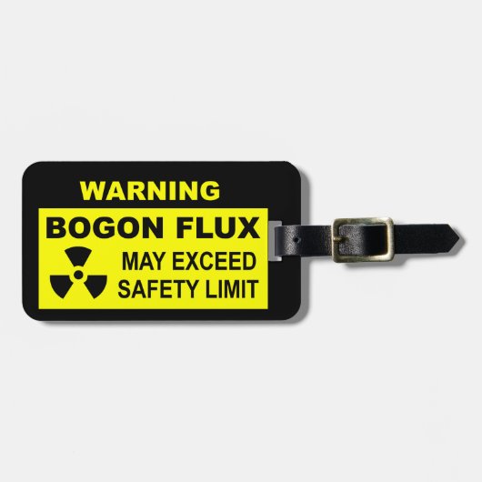 Waarschuwing: Bogon Flux Bagagelabel (Voorkant horizontaal)