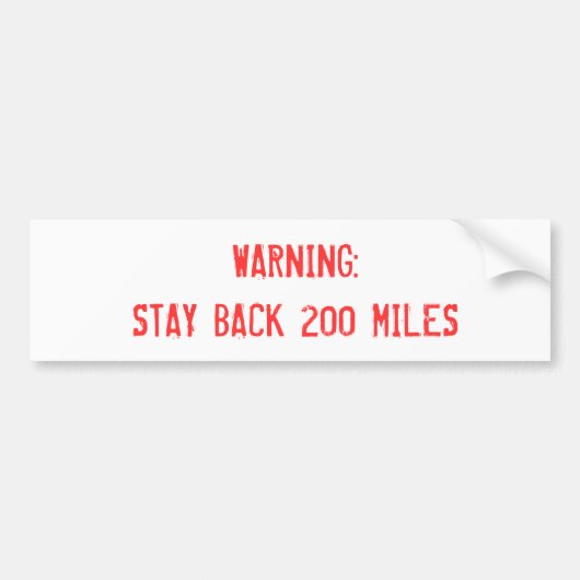 Waarschuwing Bumpersticker (Voorkant)