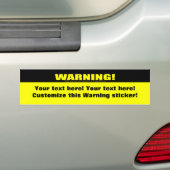Waarschuwing! (!) bumpersticker (Op auto)