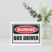 Waarschuwing BUS DRIVER Briefkaart (Staand voorkant)