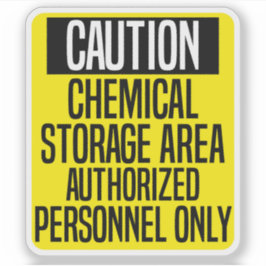 WAARSCHUWING CHEMISCH OPSLAGGEBIED GEAUTORISEERD P STICKER