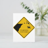 Waarschuwing Cliff Edge Briefkaart (Staand voorkant)