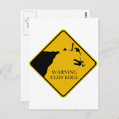 Waarschuwing Cliff Edge Briefkaart (Voorkant / Achterkant)