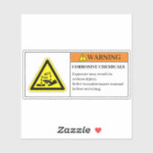 Waarschuwing Corrosive Chemicals Label (Vel)