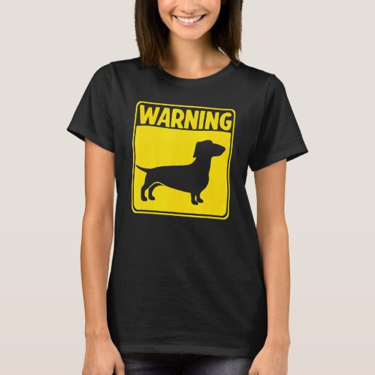 Waarschuwing Dachshund T-shirt (Voorkant)
