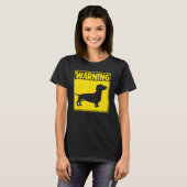 Waarschuwing Dachshund T-shirt (Voorkant volledig)