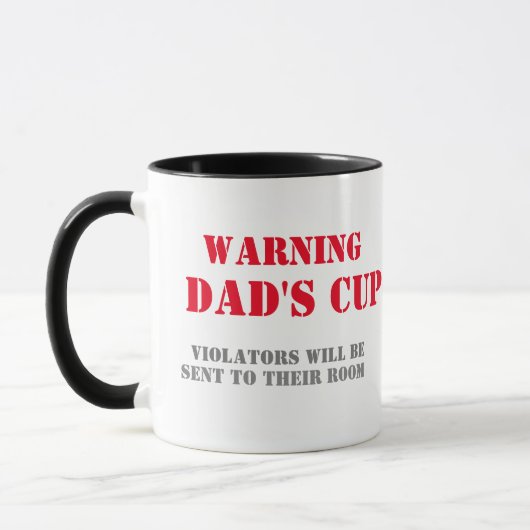 Waarschuwing Dads Cup Funny Mug Design Perfect Fat Mok (Links)