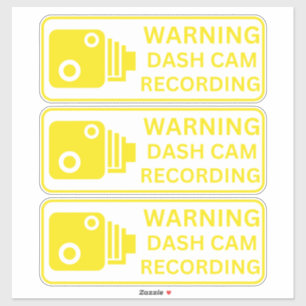Waarschuwing Dash CAM Opname Voertuig Camera Bevei Sticker