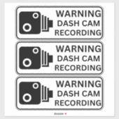 Waarschuwing Dash CAM-opname voertuig camera bevei Sticker (Vel)