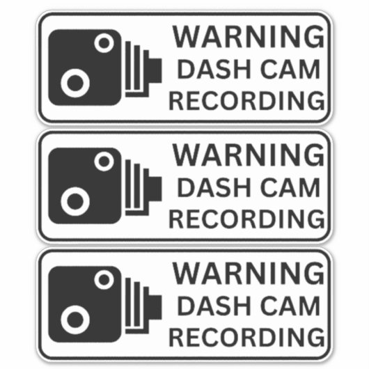 Waarschuwing Dash CAM-opname voertuig camera bevei Sticker (Voorkant)