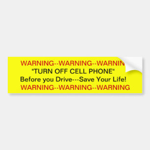 Waarschuwing De Bumpersticker Mobiele telefoon uit