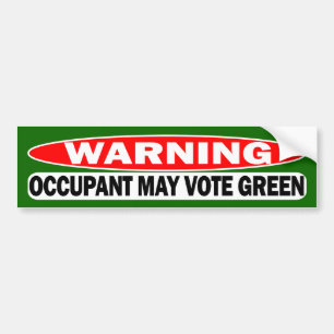Waarschuwing! De consument kan groen stemmen Bumpersticker