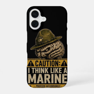 Waarschuwing: Denk als een marinier iPhone 16 Hoes Hoesje