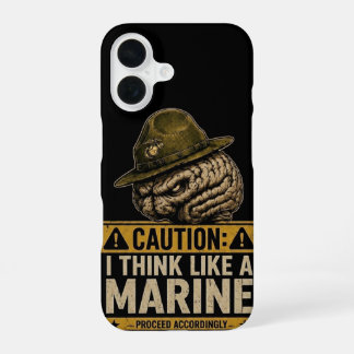 Waarschuwing: Denk als een marinier iPhone 16 Hoes Hoesje