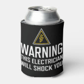 Waarschuwing Deze elektricien zal u Koelbox schokk Blikjeskoeler (Blikje Voorkant)
