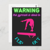 Waarschuwing Deze gymnast staat op het punt om uit Briefkaart (Voorkant / Achterkant)