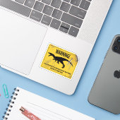 Waarschuwing! Dit bezit wordt beschermd door Rapto Sticker (Laptop met iPhone)