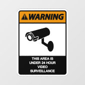 Waarschuwing Dit gebied Bewakingswinkel van minder Raamsticker (Vel)