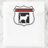 WAARSCHUWING DOG GLOSSY SQUARE STICKER (Tas)