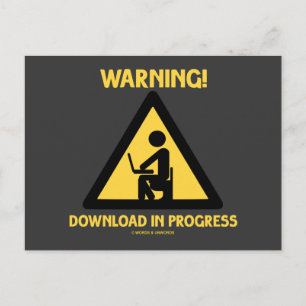Waarschuwing! Download in uitvoering Geek Humor Si Briefkaart