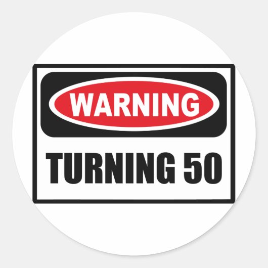 Waarschuwing DRAAIEN 50 Sticker (Voorkant)