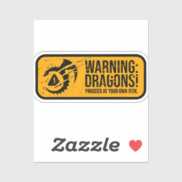 WAARSCHUWING: DRAKEN! Verweerde Grunge Road Sign Sticker