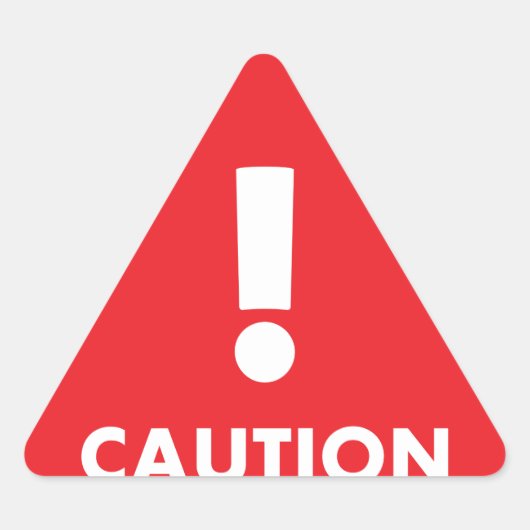Waarschuwing Driehoek - Rood Wit Zicht Veiligheid Driehoek Sticker (Voorkant)