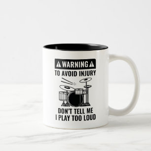 Waarschuwing drummer tweekleurige koffiemok