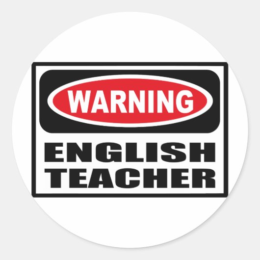 Waarschuwing ENGLISH TEACHER Sticker (Voorkant)