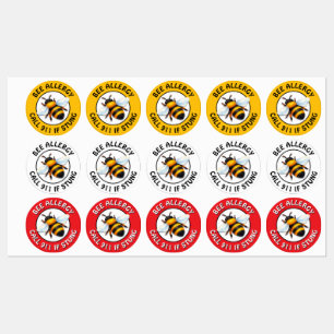 Waarschuwing Ernstige Bij Allergie Alarm Knop Labels