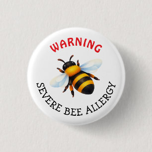 Waarschuwing Ernstige Bij Allergie Alarm Knop Ronde Button 3,2 Cm