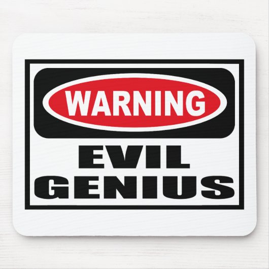 Waarschuwing EVIL GENIUS Mousepad Muismat (Voorkant)