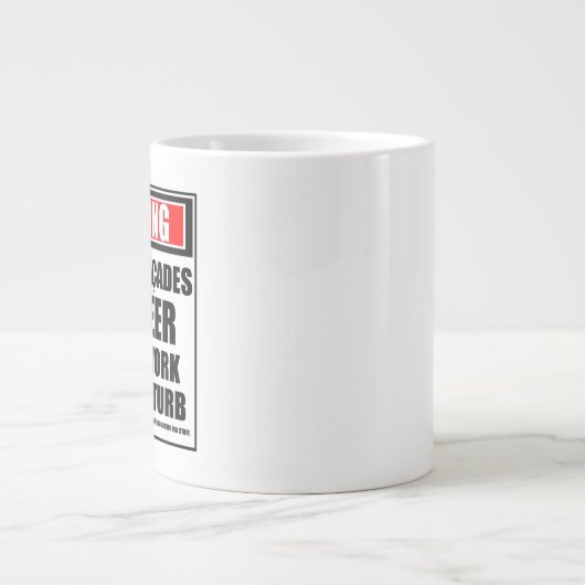 Waarschuwing Façades Engineer Hard op Work Extra Grote Beker (Voorkant)