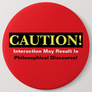 Waarschuwing Filosoof Discours Alert! Knop Ronde Button 6,0 Cm