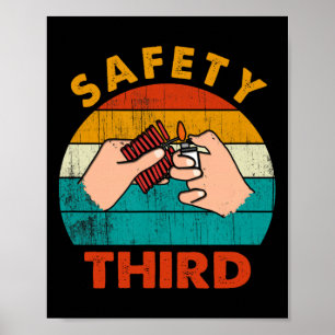 Waarschuwing Fireworks Firecrackers Safety Derde v Poster