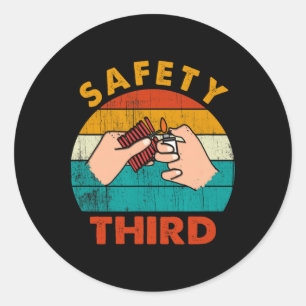 Waarschuwing Fireworks Firecrackers Safety Derde v Ronde Sticker